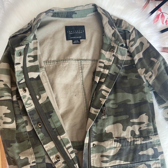 Sanctuary Designed In Los Angeles Military Zip Front Jacket  size XS - Picture 7 of 13